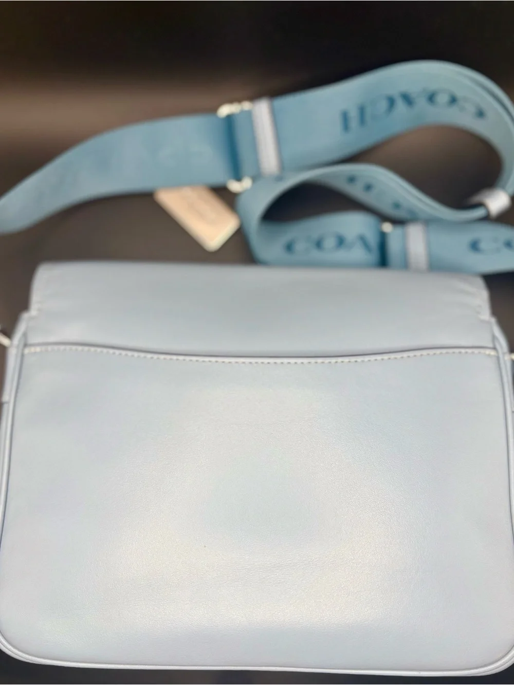 Coach Pace Messenger CR098 Ice Blue Leather Crossbody NWOT Rare